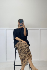 Leopar Maxi Tül Etek