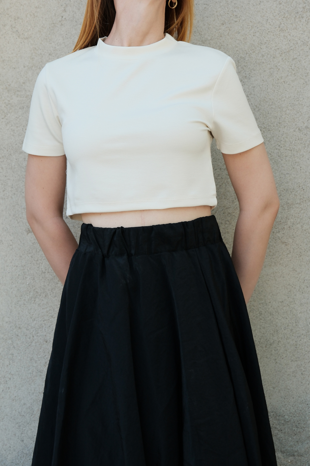 Ekru Crop Tişört