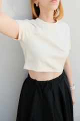 Ekru Crop Tişört