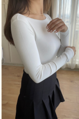 Beyaz Uzun Kollu Body