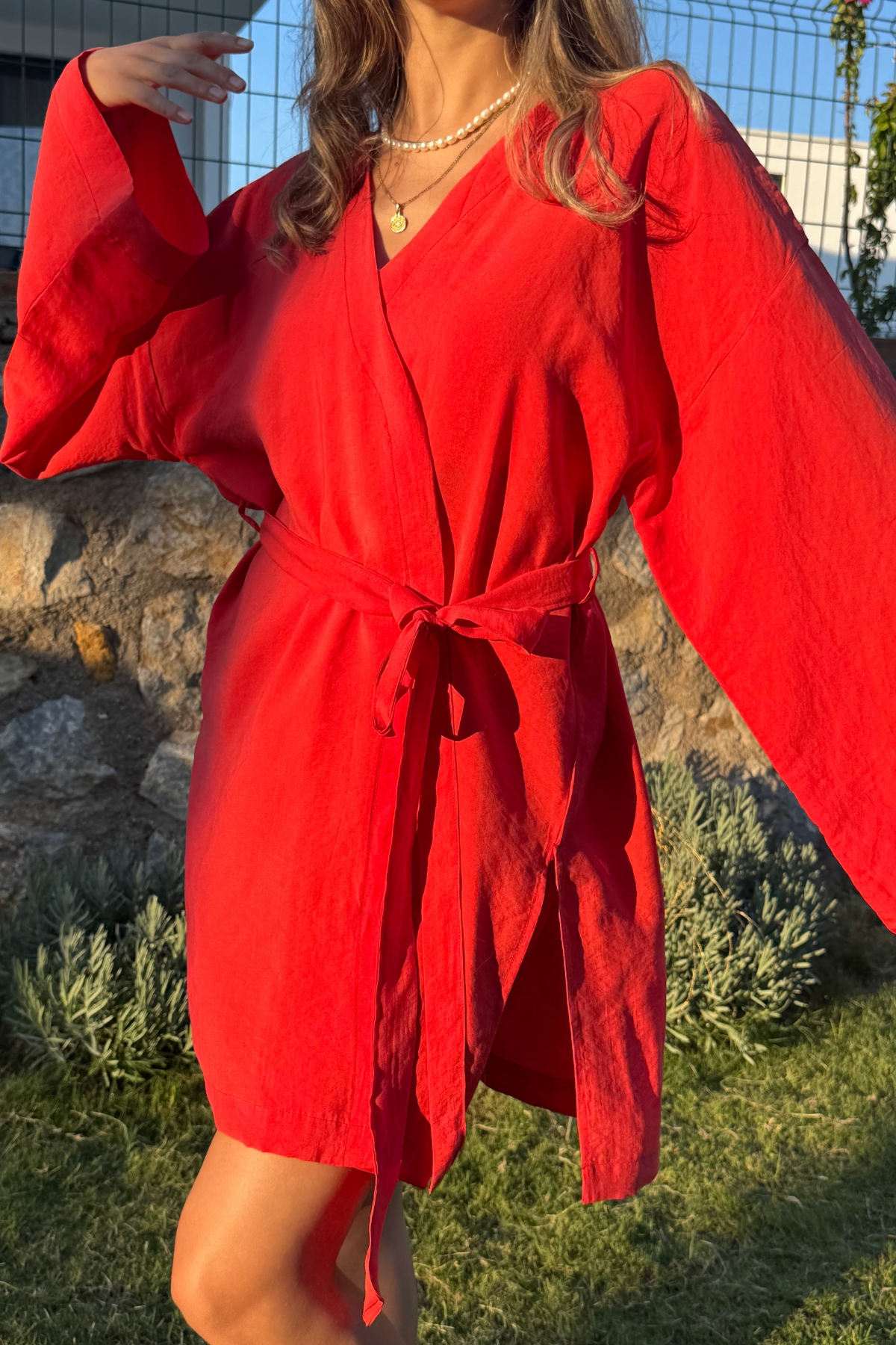 Kırmızı Kimono/Sabahlık
